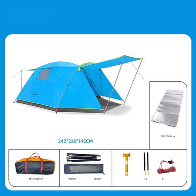 Tienda de Campaña 4 Personas Impermeable y Protección Solar - Camping Resistente - Image 4