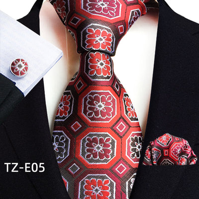 Set de 3 Piezas: Corbata Paisley, Pañuelo de Bolsillo y Gemelos - Image 10
