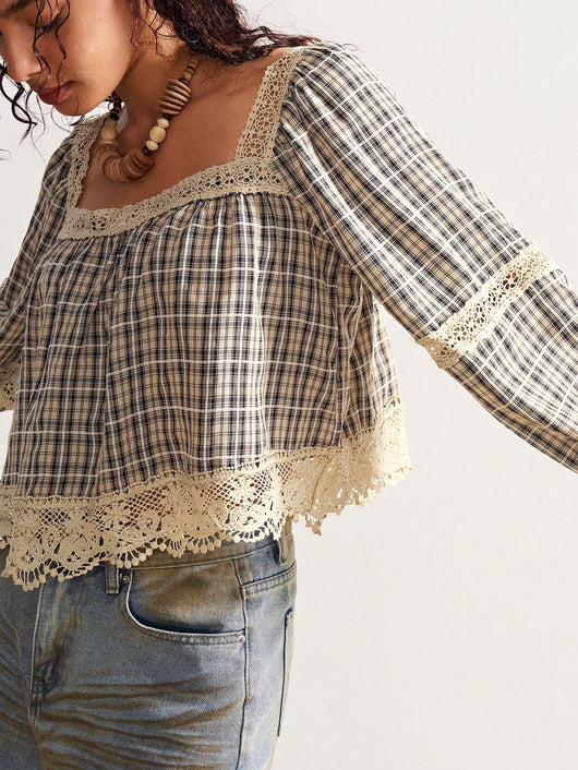 Blusa de Encaje Patchwork para Mujer - Image 14