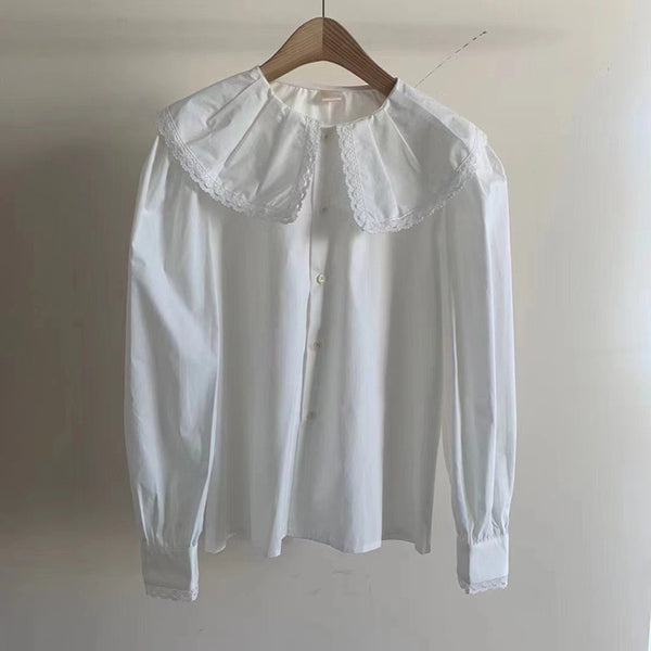 Blusa de Algodón con Cuello de Muñeca - Diseño Rejuvenecedor y Adorable