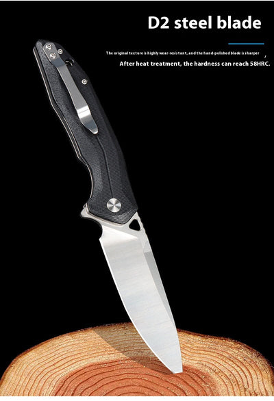 Cuchillo Plegable Táctico D2 Portátil para Autodefensa - Image 15