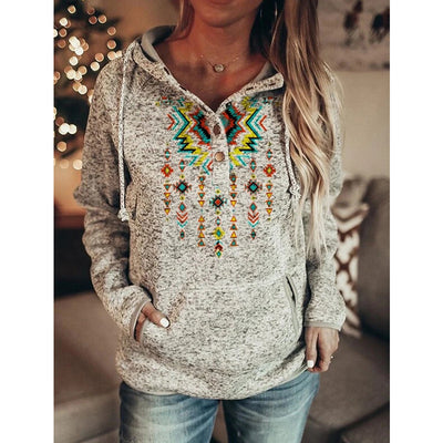 Sudadera Gris con Capucha y Estampado para Mujer - Image 11