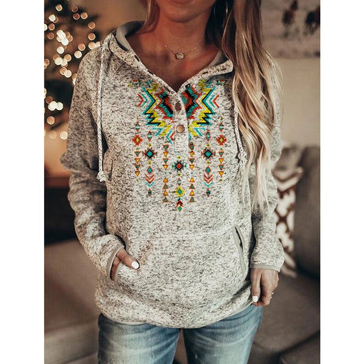 Sudadera Gris con Capucha y Estampado para Mujer - Image 11
