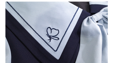 Vestido Preppy Azul Marino con Bordado Navy Japonés - Image 7