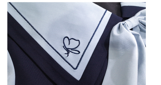 Vestido Preppy Azul Marino con Bordado Navy Japonés - Image 7
