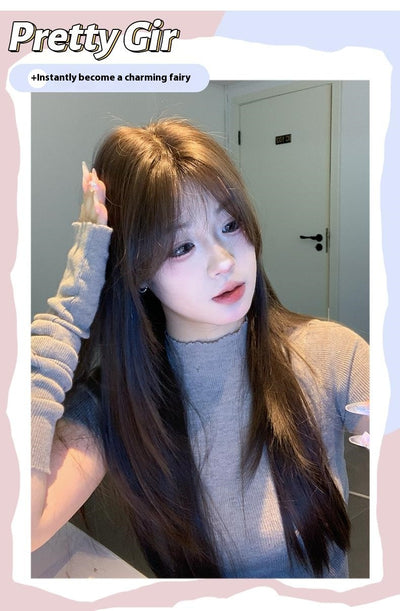 Peluca Larga Estratificada Cabello Liso Cobertura Total para Mujer - Image 9