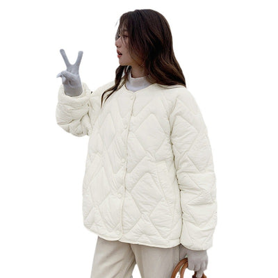 Chaqueta Acolchada Corta Estilo Coreano Cuello Redondo para Mujer - Image 5
