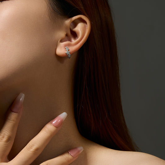 Aretes Estrella de Cinco Puntas en Plata 925 con Circón