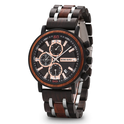 Reloj de Madera Cronógrafo Bobo Bird con Calendario Diario - Image 6