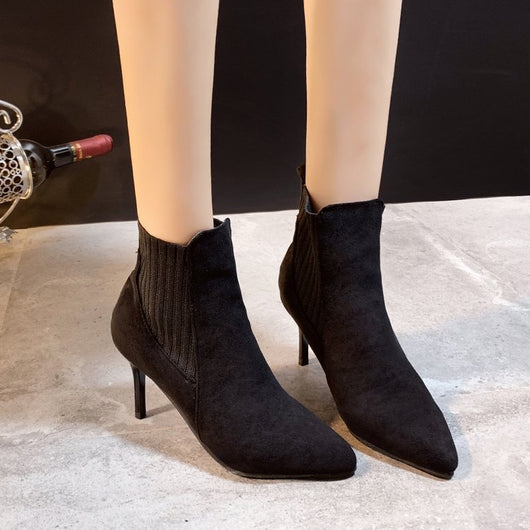 Botas Stiletto Puntiagudas con Caña Elástica para Mujer - Image 9