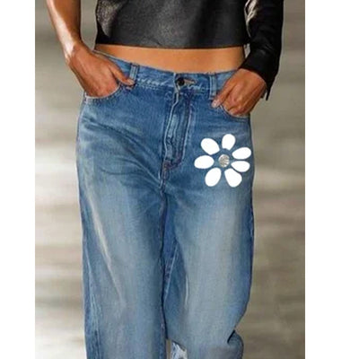 Jeans Rectos Clásicos con Estampado Versátil - Image 8