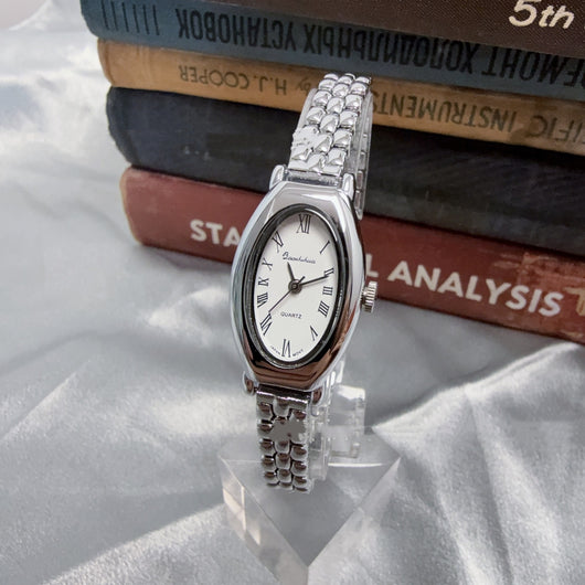 Reloj de Cuarzo Dorado Retro con Malla Ovalada - Elegancia Atemporal - Image 2