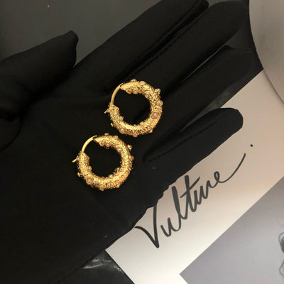 Aretes de Perla Hao Shi Círculo Dorado - Image 10