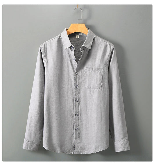 Camisa de Lino Suelta con Protección Solar de Manga Larga - Image 17