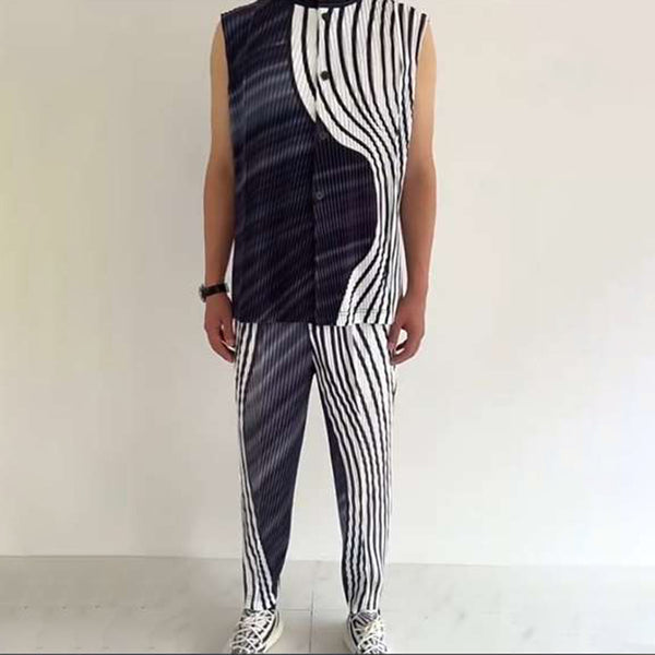 Chaleco Casual de Cuello Alzado con Estampado para Hombre - Perfecto para Verano