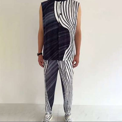 Chaleco Casual de Cuello Alzado con Estampado para Hombre - Perfecto para Verano