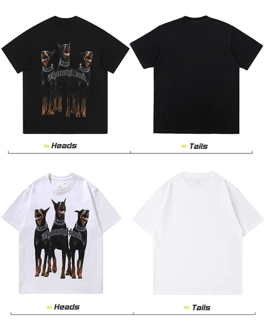 Playera Holgada Doberman Pinscher Estilo Urbano Desgastada para Hombre y Mujer - Image 14
