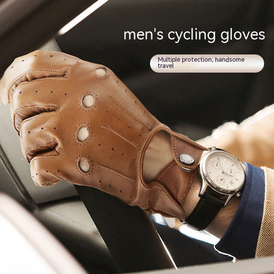 Guantes de Cuero Auténtico Transpirable para Fitness