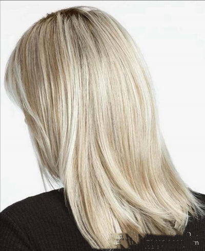 Peluca Degradado Marrón con Reflejos Platinados - Cabello Largo Fibra Sintética - Image 5