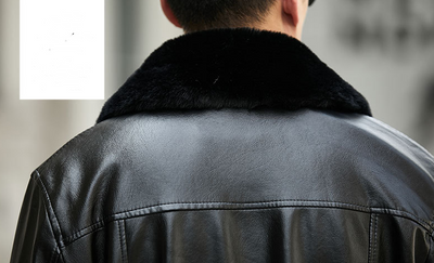 Abrigo de Cuero PU con Cuello de Piel para Hombre Maduro - Image 13