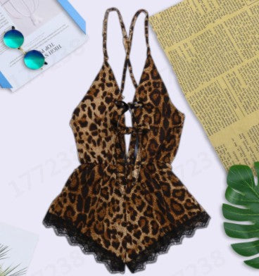 Camisón Mujer Estampado Leopardo con Cintas Ajustables - Image 3