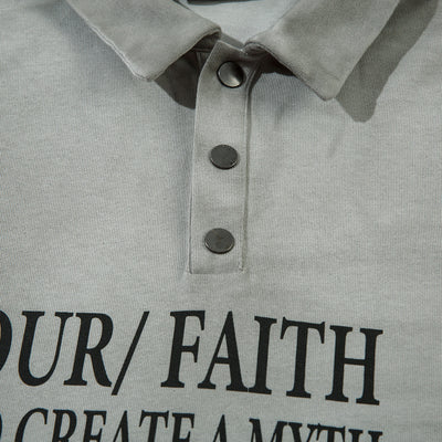 Polo Manga Larga con Letras Distressed Punk Waste Soil - Image 3