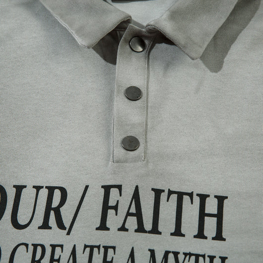 Polo Manga Larga con Letras Distressed Punk Waste Soil - Image 3