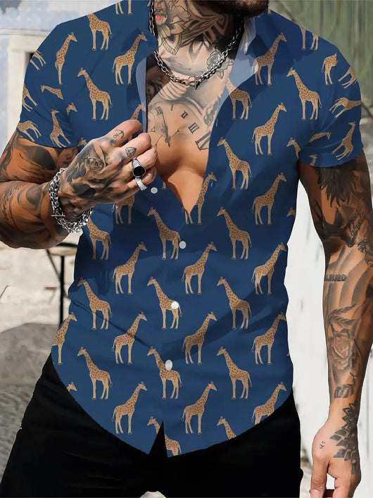 Playera Manga Corta Impresa en 3D para Hombre Verano - Image 22