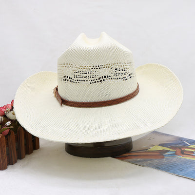 Sombrero Vaquero Tejido a Mano Impermeable Protección Solar Playa - Image 10