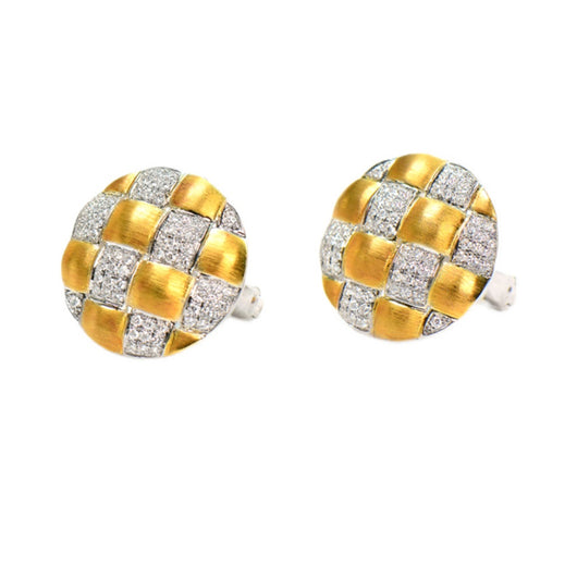 Aretes de Oro 18K con Diamantes - Diseño Trenzado y Acabado Cepillado - Image 9