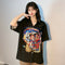 Camisa Hawaiana Estampado Doodle para Mujer - Estilo Personalidad