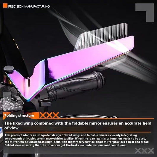 Espejo Retrovisor Deportivo con Alerón Modificado para Motos y Autos Eléctricos