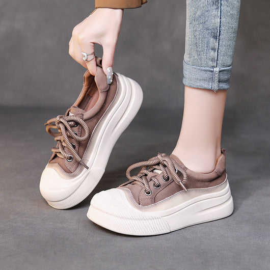 Zapatos Casuales de Cuero Vacuno Full Grain para Mujer con Cordones - Image 3
