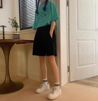 Shorts de Cintura Alta Algodón Pierna Ancha para Mujer - Image 14