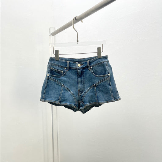 Shorts Denim Ajustado Cintura Alta - Image 4