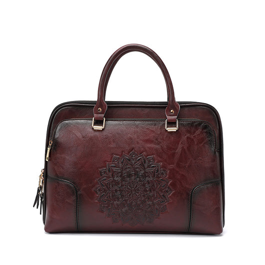 Bolso Tote Ejecutivo con Textura Embossed Vintage - Image 4