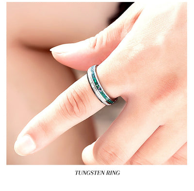 Anillo de Tungsteno con Incrustaciones de Plata y Estrellas - Image 16