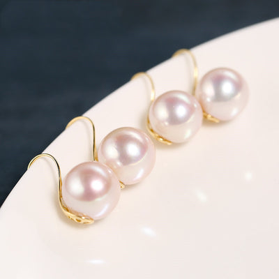 Aretes de Gancho con Perla de Agua Dulce Brillo Lunar - Image 2