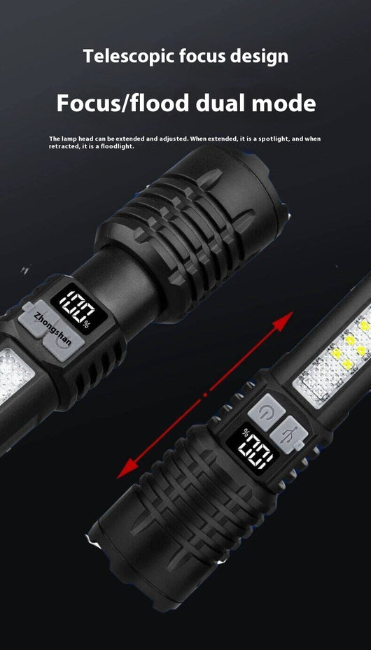 Linterna Táctica Recargable con Zoom y Láser Blanco para Patrullaje - Image 22