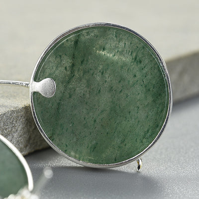 Aretes de Plata S925 Estilo Retro Guochao con Piedra Natural y Diseño Asimétrico de Nubes - Image 4