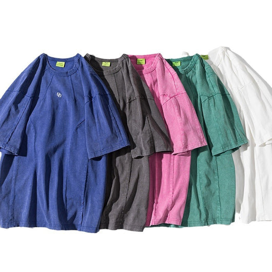 Playera Patchwork Lavado Americano de Manga Corta para Hombre - Image 4