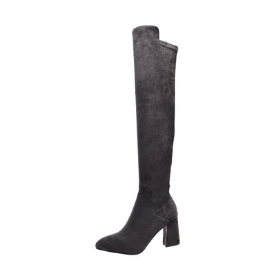 Botas Altas Over Knee Tacón Medio Punta Fina para Mujer - Image 6