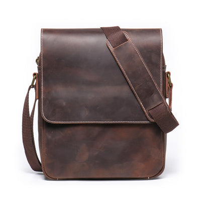 Bolso Bandolera de Cuero Genuino Hecho a Mano para Hombre - Image 15