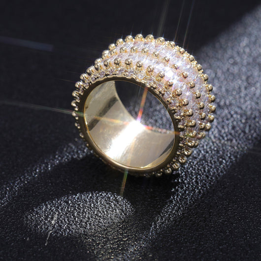 Anillo de Circonita Doble Fila Estilo Hip-hop Unisex - Image 12