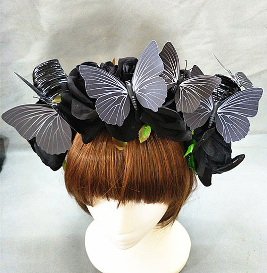Tocado Lolita Rosa Oscuro Shofar - Diadema de Cosplay - Image 3