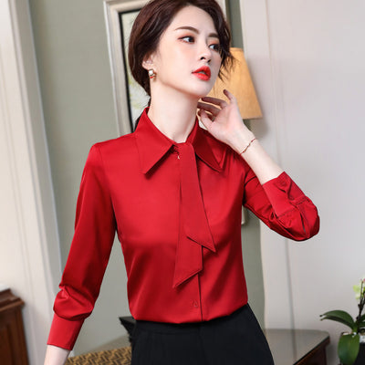 Blusa Ejecutiva sin Planchado con Cuello y Volantes - Image 8