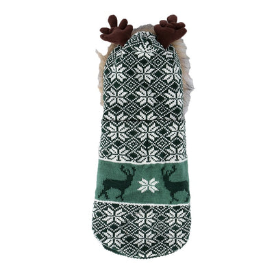 Abrigo Navideño para Mascotas con Cuello de Pelaje y Capucha - Image 5