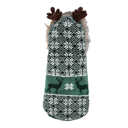Abrigo Navideño para Mascotas con Cuello de Pelaje y Capucha - Image 5