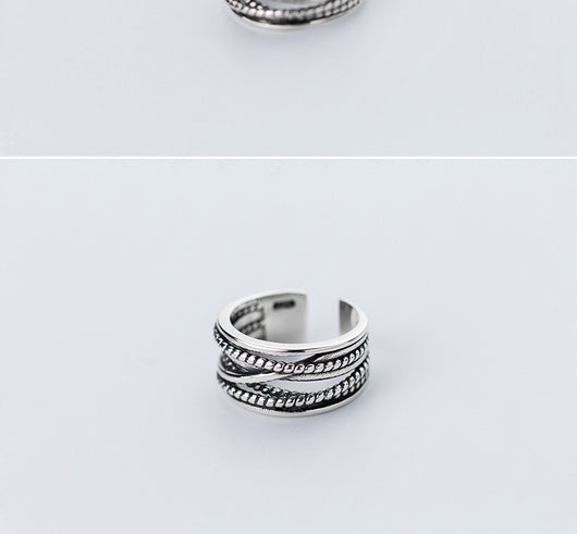 Anillo de Plata 925 Trenzado Vintage para Parejas - Image 10