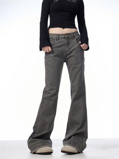 Pantalones Skinny Retro Talle Alto Elásticos con Bota Acampanada para Mujer - Image 25